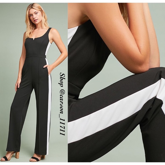 🦄NEW Anthropologie Striped Wide-Leg Jumpsuit 0 - Picture 3 of 5